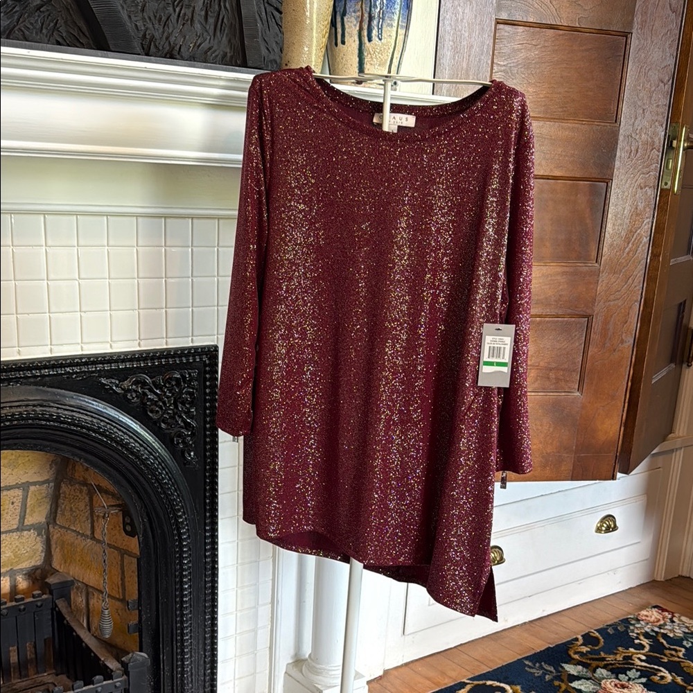 Chaya Evening‎ Sparkke asymmetric top in royal cranberry. NWT. Retail 79